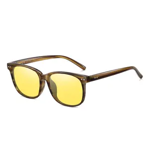 HAOLOTA Night Vision Driving Glasses Polarized HD Yellow Tinted Anti Glare Sunglasses for Men Women Square Shape Lightweight Comfortable Stylish Design Unisex UV400 Protection
