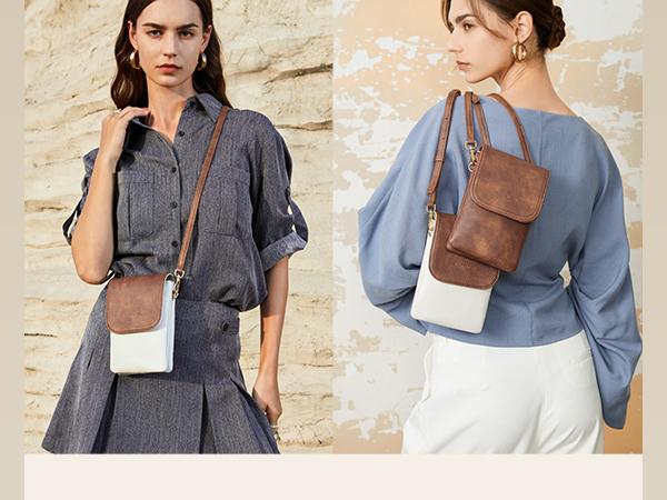 [Valentine's Day Gift] BOSTANTEN Cell Phone Purse Small Crossbody Bags for Women Leather Handbags Phone Wallet with Card Slots Adjustable Strap