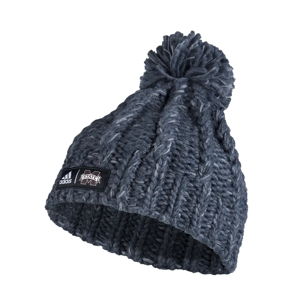 adidas Womens Mississippi State Bulldogs Chunky Beanie Casual - Grey