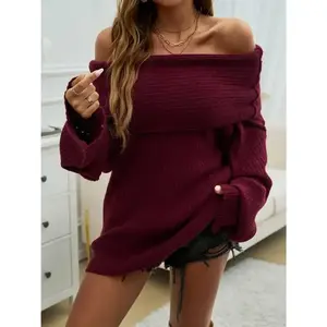 Folklore Off-Shoulder Extra-Long Sleeve Sweater(Sheet)