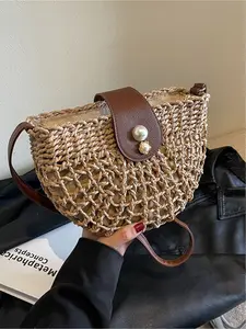 Fashion trend handbag, niche design woven bag, beach vacation bag, single shoulder crossbody bag, armpit saddle bag