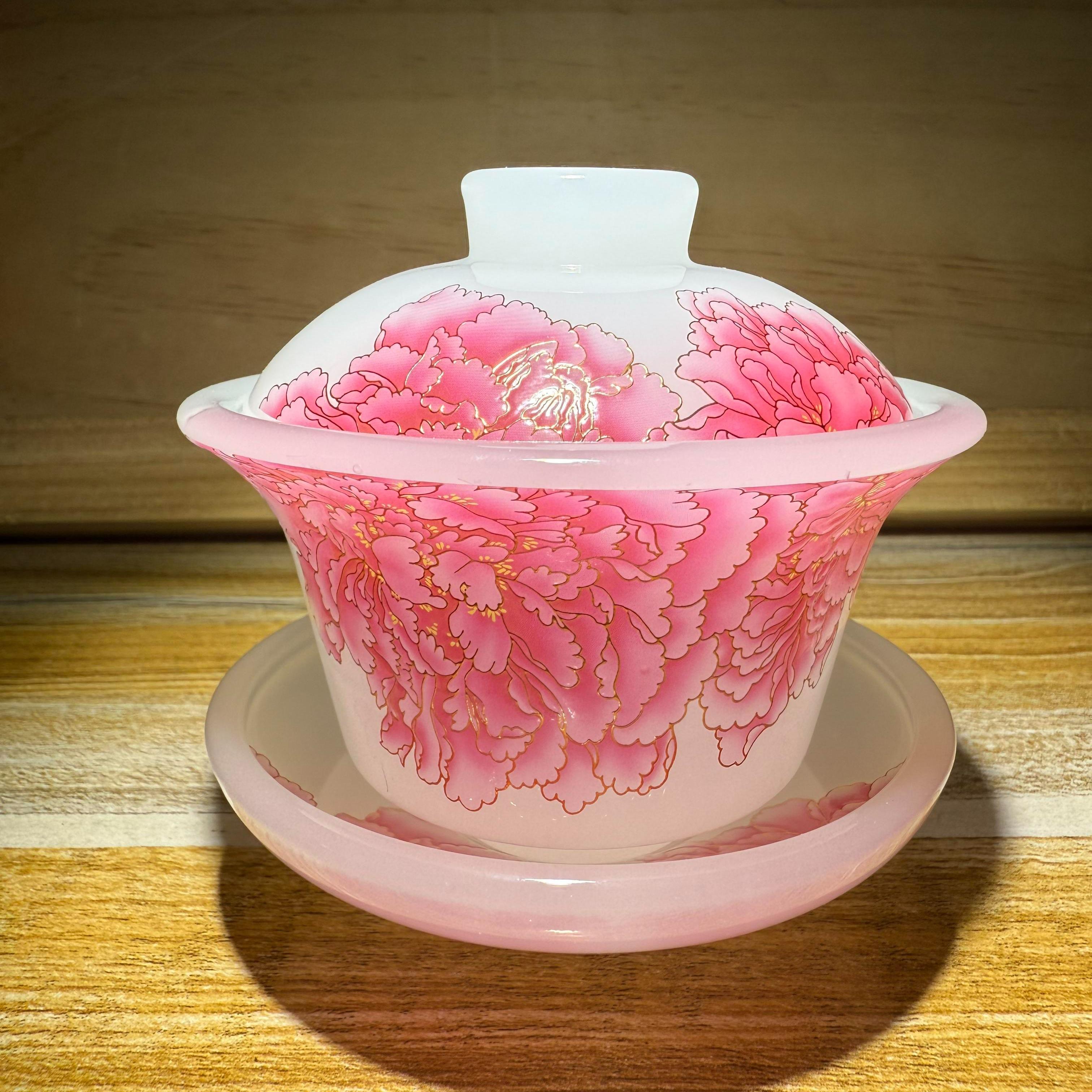 Jianzhan, handmade by master, inherited from intangible cultural Glass three-in-one covered bowl