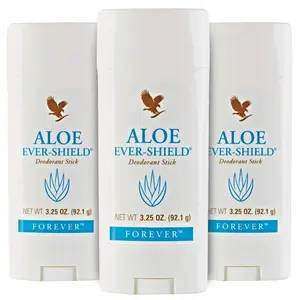 Forever Living Aloe Ever-Shield Aluminum-Free Deodorant Stick 3-Pack with Soothing Aloe Vera for Sensitive Skin 3.25 oz Each Vegan Vegetarian Gluten-Free