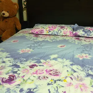 Floral Print Ruffled Edge Bed Skirt Set, 3-Count Set Including 1 Bed Skirt and 2 Pillowcases without Filler, Comfortable Bedding Set for Home Bedroom