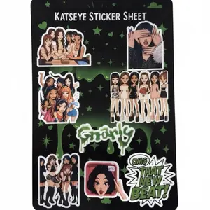 GNARLY Katseye Inspired Sticker Sheet - Featuring Iconic Characters and Quotes - Perfect for Decorative Use