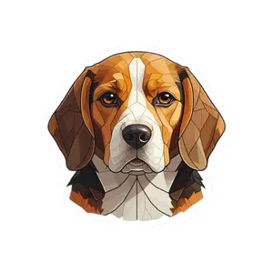 Beagle Kiss-Cut Sticker — Warm Jewel