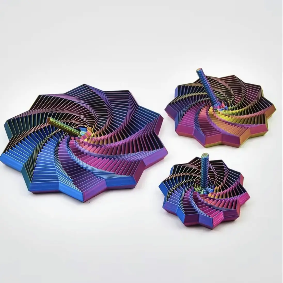 Colorful Geometric Vortex 3D Printed Toy: Multi-layered Star-shaped ...