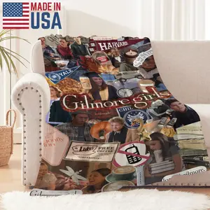 Gilmore Girls Blanket TJ Maxx Inspired Cozy Throw – Stars Hollow TV Show Fans, Soft & Warm, College Dorm, Living Room Decor, Coffee Lovers Gift puffed quilt plush