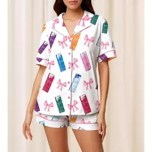 Red.bull Drink Coquette Bow Pajamas Set For Women, Red.bull Pajamas Set, Drink Pajamas, Pajamas for Girls, Women, Party Pajama