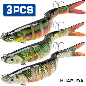 HUAPUDA 3 Pieces Freshwater And Saltwater Fishing Lures, Bionic Swim Bait, Realistic Bass Trout Crappie Swim Bait, Fishing Lure Set, Great Fishing Gift For Men, Essential For Home Fishing Gear