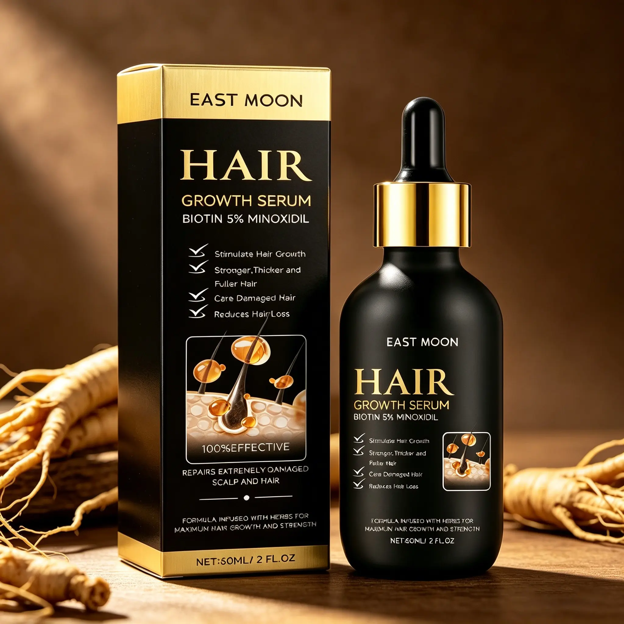 Men's Beard Care Lotion (60ML), Ginseng & Ginger Formula, Refreshing Non-Greasy, Nourishes Beard Hair, Stronger Beard Care Lotion