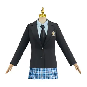 Cosplay Costume School Uniform Women's Blazer Shirt Pleated Skirt Halloween Princess Diaries Outfit