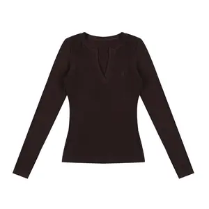 FDR Essential Slim Tee V-Neck&Crew-Neck Knitwear Cloud-Like Softness Closet Staple for Effortless Daily Wear Womenswear Top