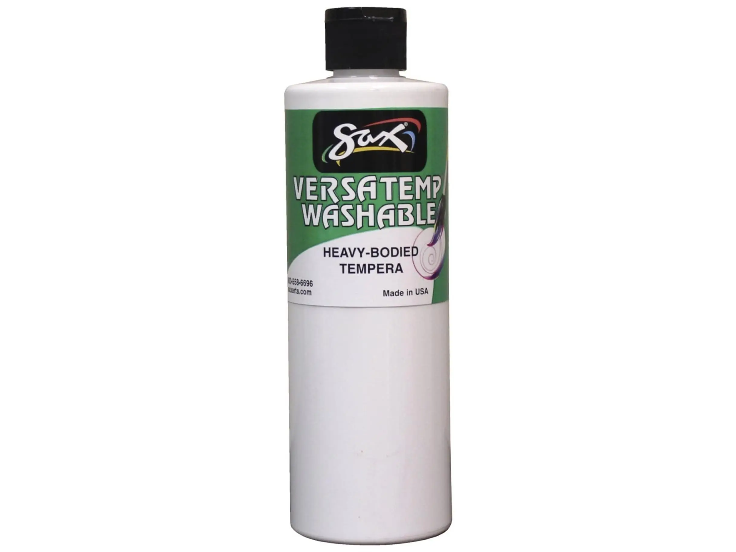 Chroma Acrylics 1592670 Sax Washable Versatemp Heavy Bodied Tempera Paint, White, 1 Pint