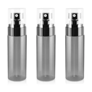 3Pack Small Spray Bottle, 2oz Black Plastic Fine Mist Mini Spray Bottles, Empty Refillable Travel Spray Bottle, Mister Spray Bottle for Hair, Cleaning