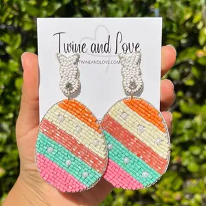 Pastel Easter Egg Beaded Earrings