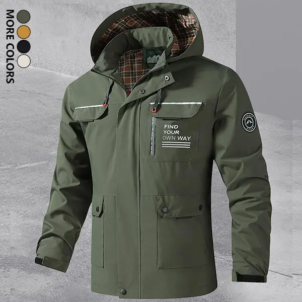 Men's Winter Outdoor Hiking Jacket Windproof Warmth Versatile Coat with Many Pockets, Windproof Zipper Placket, Adjustable Hook & Loop Cuff Mountain Sports Jacket Men's Winter Outdoor Hiking Jacket Windproof Warmth Versatile Coat with Many Pockets, Windproof Zipper Placket, Adjustable Hook & Loop Cuff Mountain Sports Jacket