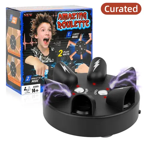 Round Electric Shock Lie Detector Game | Truth or Dare for 2-6 Players | Fun Shocking Party Game for Friends, Family & Adults | Interactive Group Challenge, Test Reactions with Shocking Surprises
