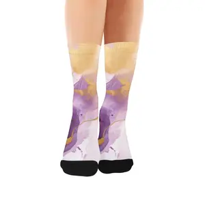 purple marble Custom Socks for Women