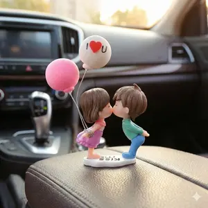 Cute Kissing Couple Car Dashboard Ornament | Aesthetic Car Accessories | Romantic Valentine's Day Gift for Boyfriend Girlfriend | #CarTok Decor, Must Haves | Tiny Lovers Car Decor