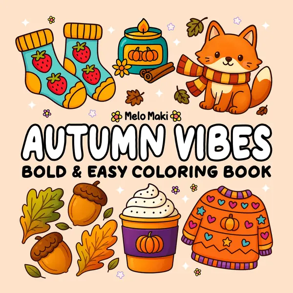 Autumn Vibes Bold & Easy Coloring Book