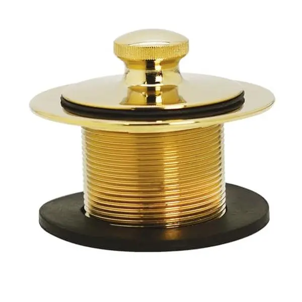 212 MAIN 1.375 in. NPSM Fine Thread Metal Twist-and-Close Bath Drain Plug Accessory, Polished Brass