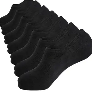 7 Pack Black No Show Socks for Men and WomenCushioned Low Cut Invisible Ankle Socks forRunning Gym and Hiking Tubesocks