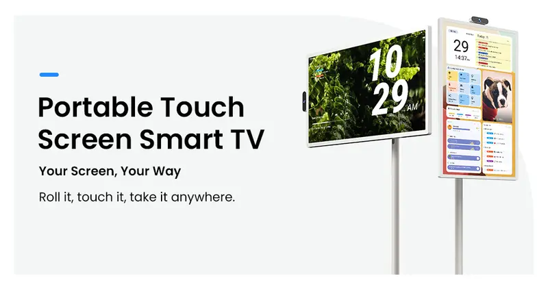 2026 Apolosign New 15000mAh Built in Battery Upgrade, Gen 2 Portable 32" 4K UHD Smart TV Tablet, Android 16, Touchscreen Display, 16GB RAM + 256GB Storage, WiFi 6, Voice Remote, Google Play, 6H Wireless Viewing