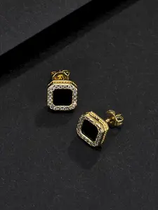 Iced Chics 9mm Square Zircon Hip Hop Earrings, High Quality Earrings, Unisex Ear Jewelry Accessory, Ear Studs, Sparkling Ear Jewelry, Versatile Hip Hop Style, Surprised Small Gift, Birthday Present