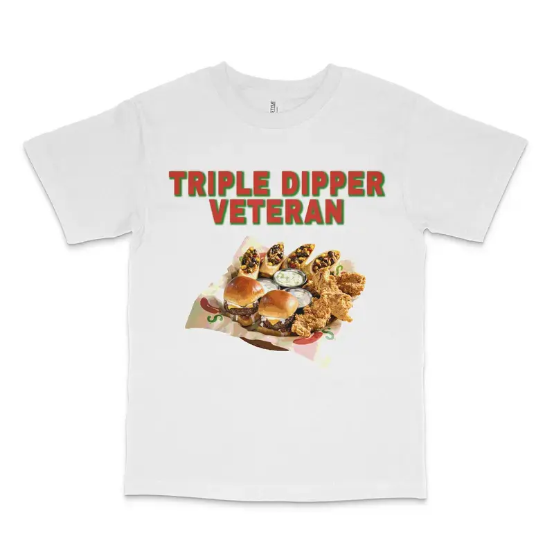 Mens Casual Classic Short-Sleeve Tops, Veteran Custom Printed Triple Dipper Menswear T-Shirt