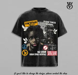 No War Peace Graphic T-Shirt & Hoodies Washed  Vintage Oversize Tee, Pacifism Streetwear Top, Retro Grunge Oversize Shirt, Anti War Graphic Tee, Human Rights Streetwear