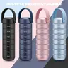 Zannaki Prop 65 Safe 7-Day Week Slots Pill Organizer, Portable Travel Size Aluminum Alloy & Silicone Storage Bin with Lid, Waterproof Holder with Silicone Grip Handle for Vitamins, Home Organizer, 7Day Week Slots