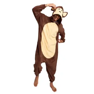 Monkey Adult Long Sleeve Hooded Kirugumi Cosplay Onesie Costume Suit-Medium