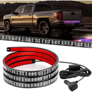 Nilight 48 Inch Truck Tailgate Strobe Light Strip Tail  Bar Rear Window  Lamp Ultra-Bright Double Row 288 LED for Pickup Trailers Construction s Car SUV, Red Blue