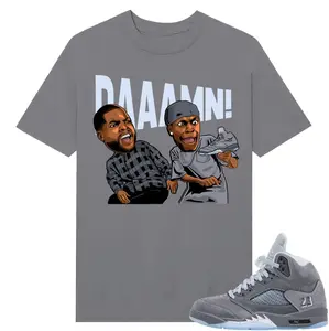 DAAAMN!!! , Shirt to match 5 Wolf Grey Light Graphite White Cool 2026, Shirt to match snearker