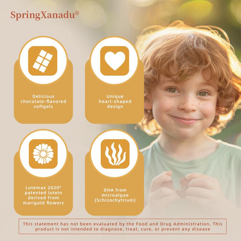 SpringXanadu Eye Health Supplement-Lutein & Zeaxanthin for Vision and brain Care - 60 Softgels to support eye health,  Fitness Supplement Healthcare Edible Dietary Optimum Blue Light Filter Dha