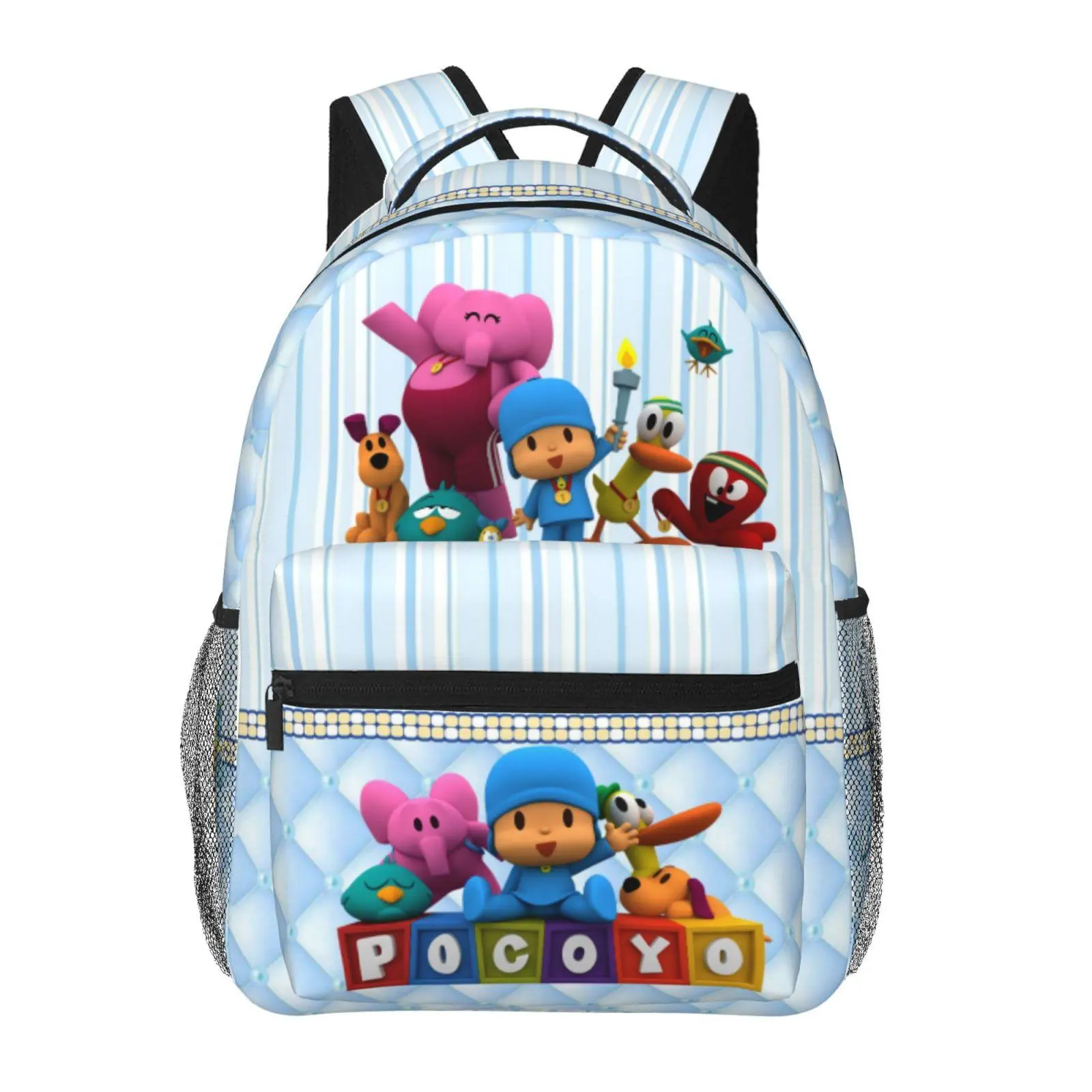 Pocoyo Kids Backpack for Boys Girls Pocoyo cartoon Daypack Pocoyo kids show Durable School Bag for Commuting, Daycare & Outdoor Play