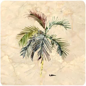 Carolines Treasures  Tree - Palm Tree Foam Coasters - Set Of 4
