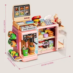 Mini Kitchen Playset Toy,75 PCS Play Kitchen with Realistic Steam and Lights, Role Playing Game Pretend Food and Cooking Playset, Mini Kitchen Accessories Set Girls Boys