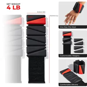 SUNNY Adjustable Wrist and Ankle Weights Pair Set Whole Body Workout Home Gym Fitness Equipment with Customizable Removable Weight Inserts Water Resistant Comfort Fit Wristband Straps for Walking Running Yoga Pilates and Strength Training