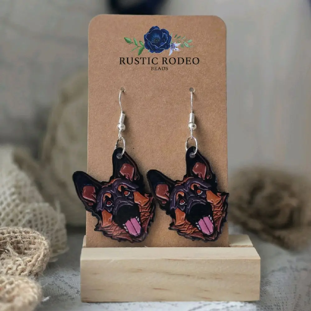German Shepherd Stainless Steel Earrings