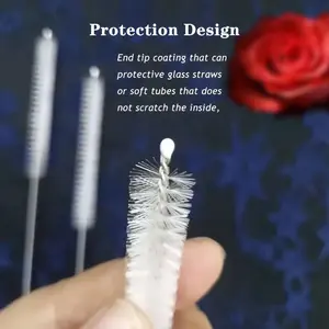 5 Pcs Straw Cleaning Brush, Long Handle Straw Brush, Extra Long Straw Brush for Sippy Cup, Water Bottle and Tubes, Drinking Straw Cleaning Brush  Tumbler Drinkware Mug Stainless Steel Lid Set