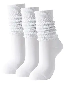 Women's Long Socks Set, Warm Sweat-Absorbing Knit Sports Socks, Ideal for Fitness and All Seasons, Casual Plain Pattern, Everyday Warmth Socks