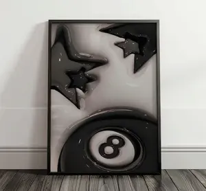 Hypebeast Fashion Brands Posters 8 Ball 3D Printable Wall Art and Decor  Minimalist Logo Vintage