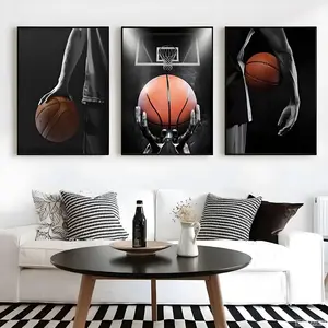 Modern Basketball Player Posters Canvas Painting and Prints Wall Art HD Pictures for Living Room Home Decor Unframed Wall Art Frameless Gifts (3 Pieces)