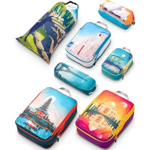 Large Compression Packing Cubes for -Packing Cube Luggage Organizers 7 count Set for Checked Luggage-Ultralight, Expandable/Compression Bags by  (Bucketlist)