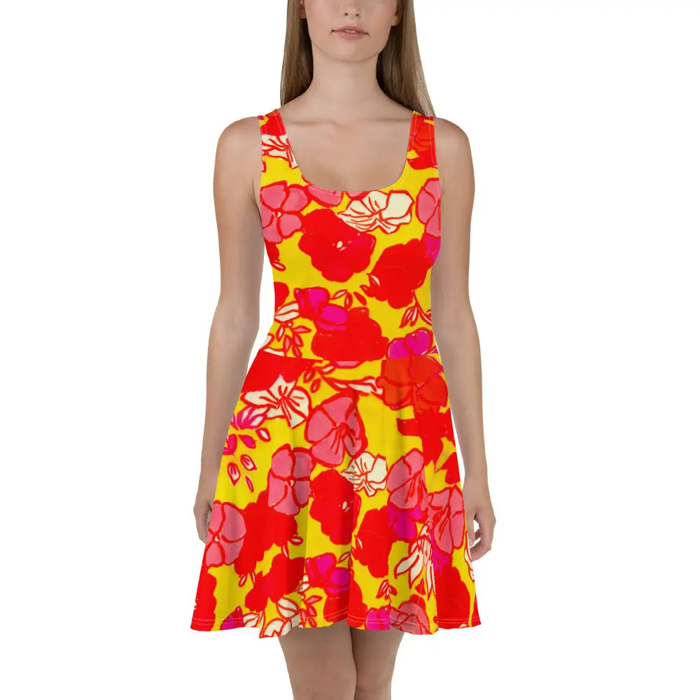 Sixties Floral Skater Dress