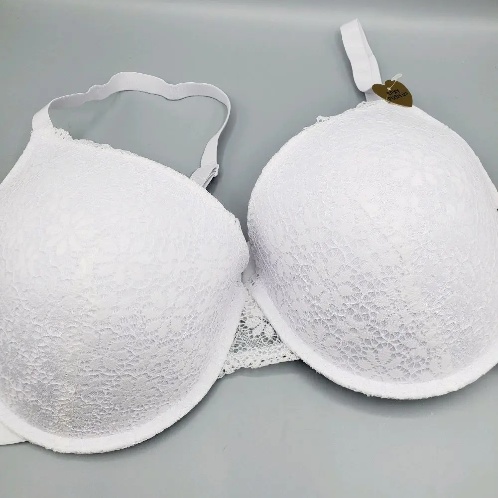 JUICY COUTURE SEXY PUSH UP 38DD BRA UNDER WIRE ALL WHITE LACE ADJUSTABLE STRAPS Womenswear Comfort Everyday