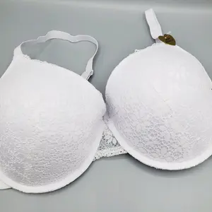 JUICY COUTURE SEXY PUSH UP 38DD BRA UNDER WIRE ALL WHITE LACE ADJUSTABLE STRAPS Womenswear Comfort Everyday
