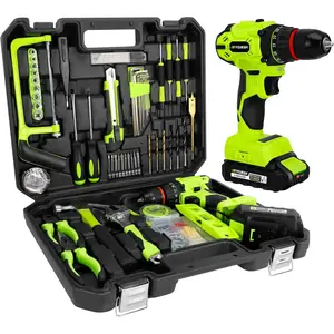 Home Tool Set with Brushless, 20V 119PCS Tool Box with Battery, Tool Kit with for Men & Woman, 24+1 Chuck Brushless Set for Repair Kit